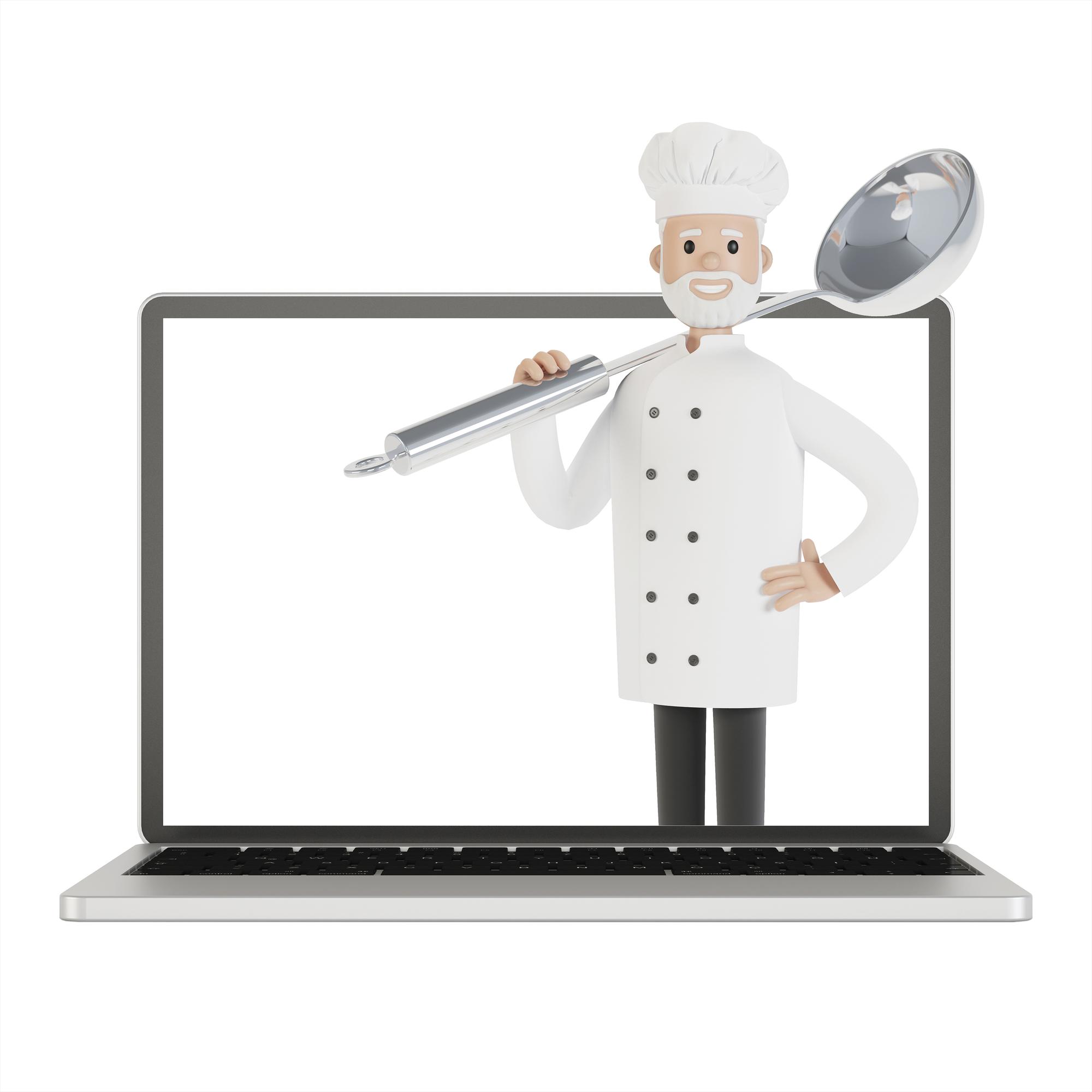 Chef che insegna via video